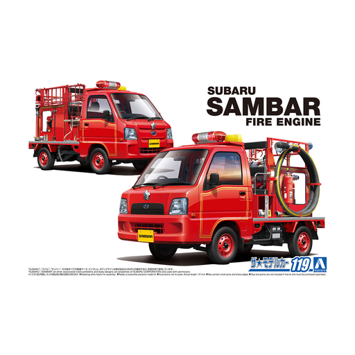 Aoshima: 1/24 Subaru TT2 Sambar Fire Engine '11 Scale Model Kit #119 - for just $48.99! 