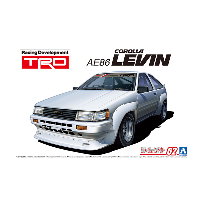 Aoshima: 1/24 TRD AE86 COROLLA LEVIN '83 (TOYOTA) Scale Model Kit #62 - for just $39.99! 