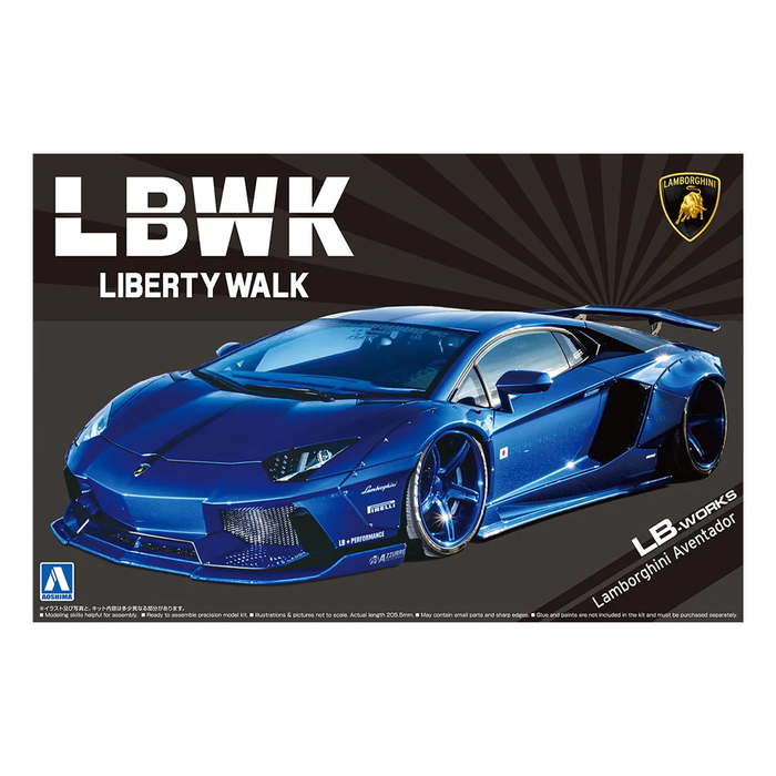 Aoshima: 1/24 LB-Works Liberty Walk Lamborghini Aventador (Ver. 2) Scale Model Kit #18 - for just $61.99! 