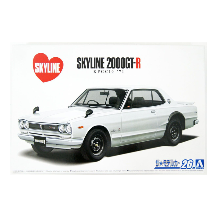 Aoshima: 1/24 Nissan KPGC10 Skyline HT2000GT-R Scale Model Kit #26 - for just $39.99! 
