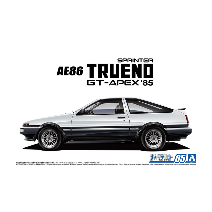 Aoshima: 1/24 Toyota AE86 Sprinter Trueno GT-APEX '85 Scale Model Kit #05 - for just $39.99! 
