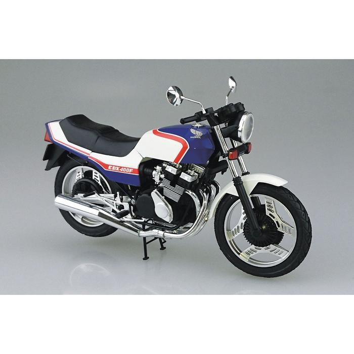 Aoshima: 1/12 Honda NC07 CBX400F Pearl Candy Blue/Pearl Shell White '81 Scale Model Kit #32 - for just $29.99! 