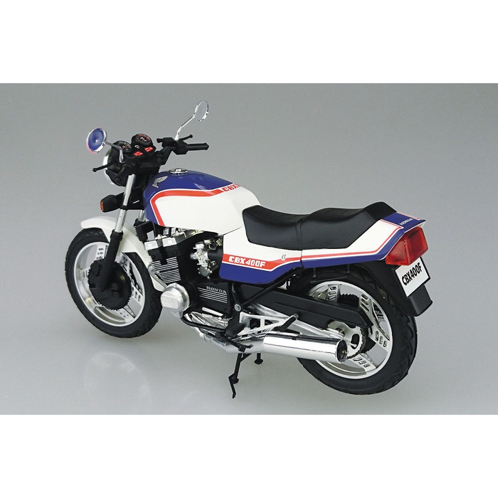 Aoshima: 1/12 Honda NC07 CBX400F Pearl Candy Blue/Pearl Shell White '81 Scale Model Kit #32 - for just $29.99! 