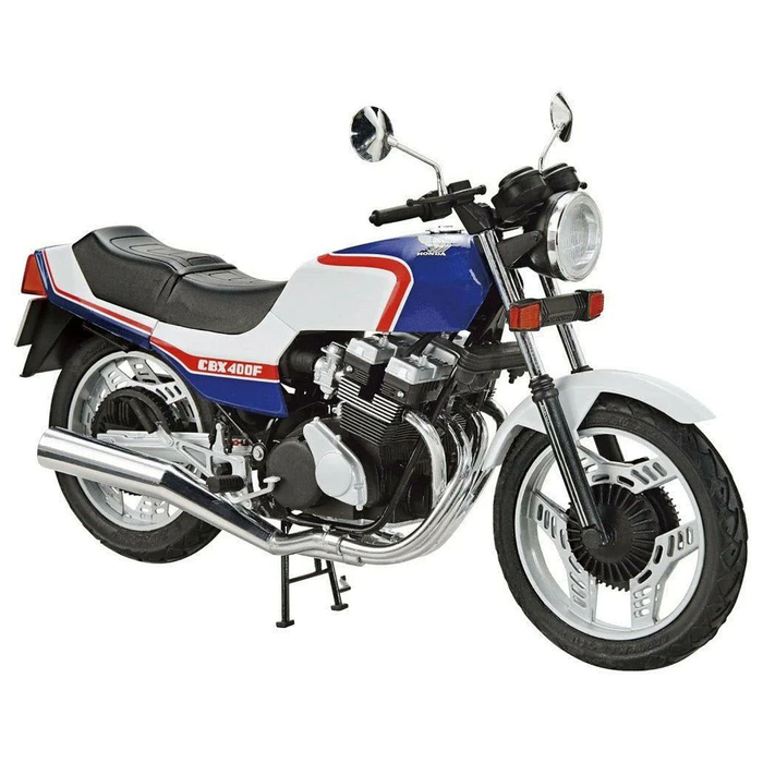 Aoshima: 1/12 Honda NC07 CBX400F Pearl Candy Blue/Pearl Shell White '81 Scale Model Kit #32 - for just $29.99! 