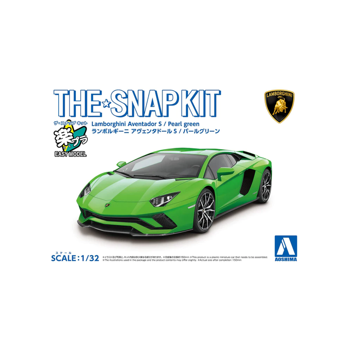 Aoshima: 1/32 The Snap Kit Lamborghini Aventador S (Pearl Green) Scale Model Kit #12-D - for just $24.99! 