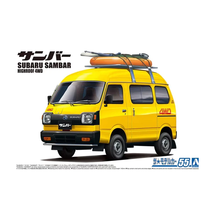 Aoshima: 1/24 SUBARU TT1 SAMBAR HIGH-ROOF 4WD '80 Scale Model Kit #55 - for just $39.99! 
