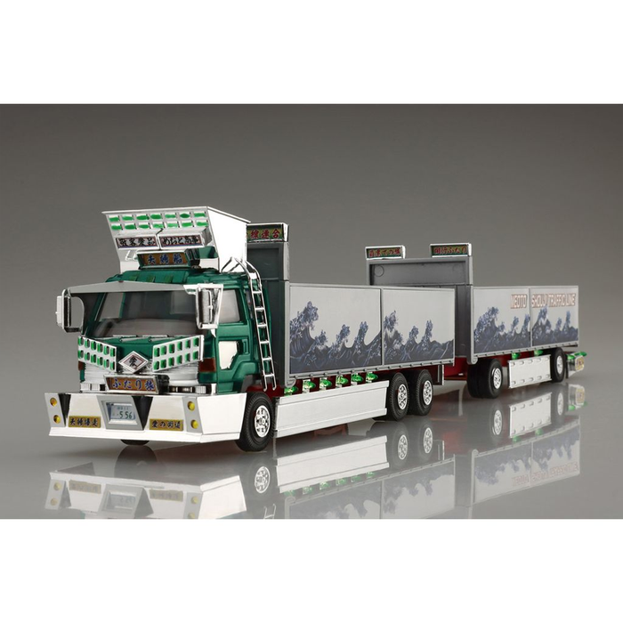 Aoshima: 1/64 Decoration Truck Mini Deco Next Fellow Traveler Truck and Trailer Scale Model Kit #10 - for just $29.99! 