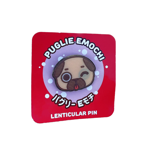 Good Smile Company: Puglie - Pug Emochi Lenticular Winking Enamel Pin - for just $5.99! 