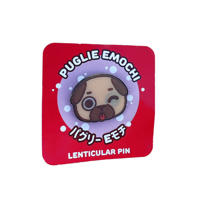 Good Smile Company: Puglie - Pug Emochi Lenticular Winking Enamel Pin - for just $5.99! 