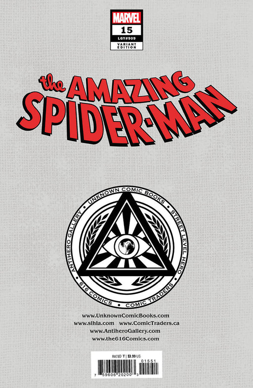 Amazing Spider-Man #15 [Dwb] Unknown Comics R1C0 Exclusive Virgin Var (12/14/2022) - for just $20! 