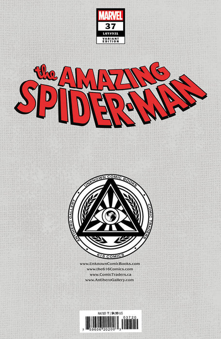 [Signed by Nathan Szerdy] [FOIL] AMAZING SPIDER-MAN #37 [GW] UNKNOWN COMICS NATHAN SZERDY EXCLUSIVE FOIL VIRGIN VAR [IN STOCK] - for just $50! 