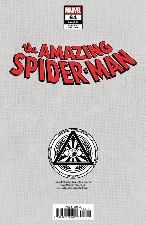Amazing Spider-Man #64 Unknown Comics Kaare Andrews Connecting Cover Exclusive Var (12/25/2024) - for just $10! 