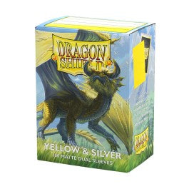 Dragon Shield: Standard Matte Dual 100ct Sleeves - Yellow & Silver - for just $8.95! 
