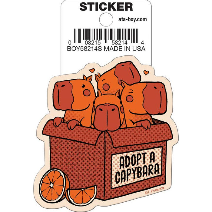 Tobe Fonseca: Adopt A Capybara Die Cut Vinyl Sticker - 3" - for just $3! 