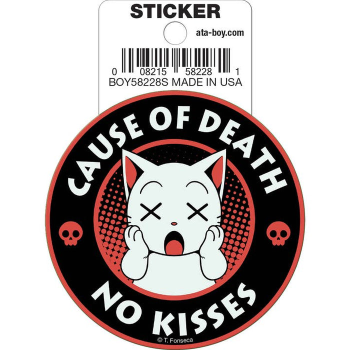 Tobe Fonseca: Cause of Death No Kisses Cat Die Cut Vinyl Sticker - 3" - for just $3! 