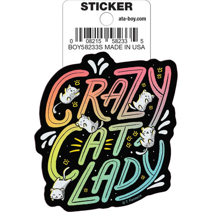 Tobe Fonseca: Crazy Cat Lady Die Cut Vinyl Sticker - 3" - for just $3! 
