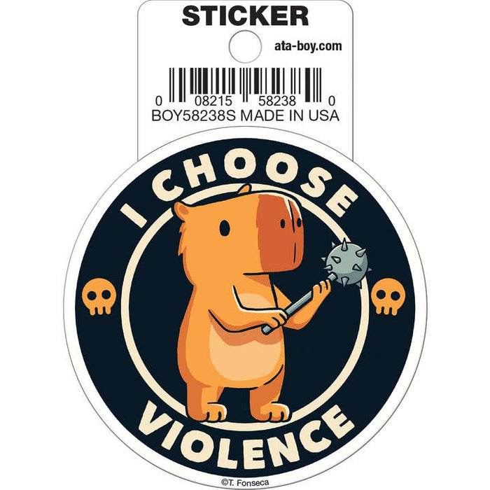 Tobe Fonseca: I Choose Violence Cappybara Die Cut Vinyl Sticker - 3" - for just $3! 