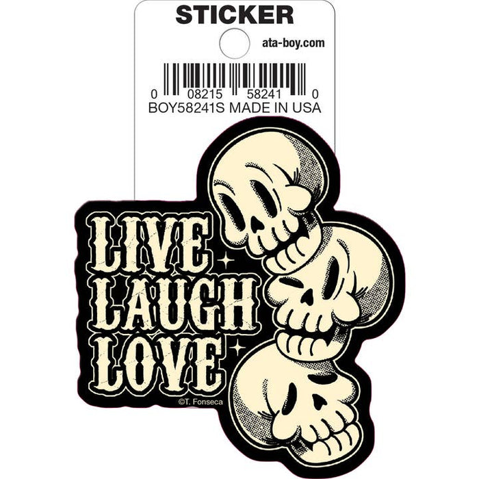 Tobe Fonseca: Live Laugh Love Die Cut Vinyl Sticker - 3" - for just $3! 