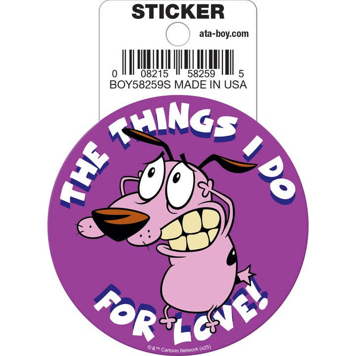 Courage the Cowardly Dog: The Things I Do For Love Die Cut Vinyl Sticker - 3" - for just $3! 