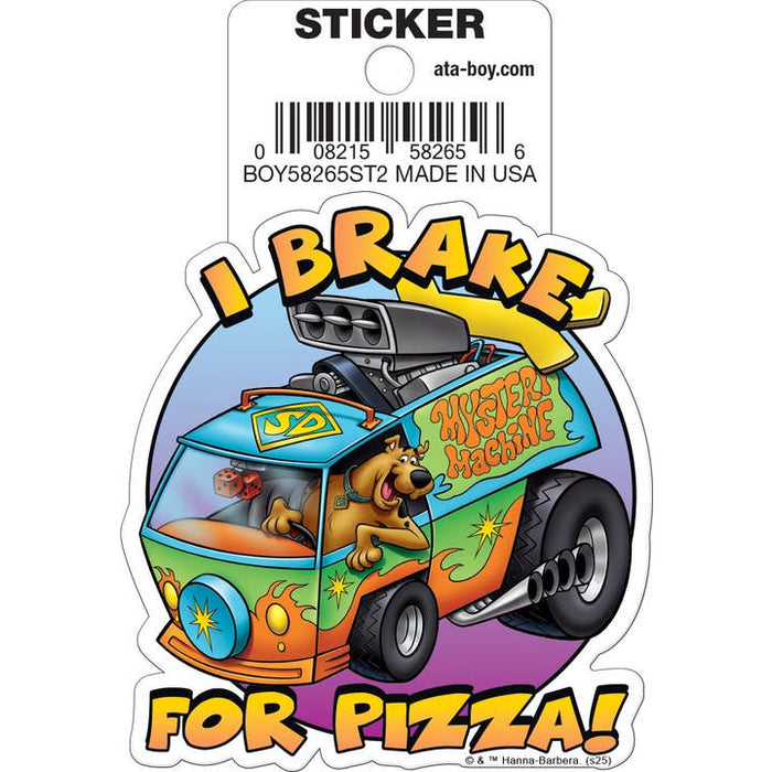 Ata-Boy Stickers: Die Cut Vinyl Sticker - 3" - Scooby Doo - I Break For Pizza - for just $3! 