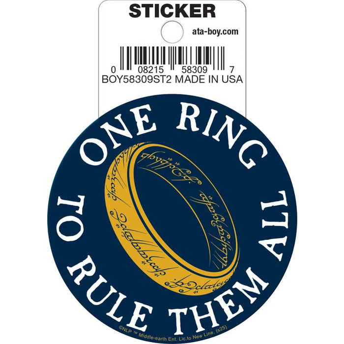 Ata-Boy Stickers: Die Cut Vinyl Sticker - 3" - Lord of the Rings - One Ring To Rule Them All - for just $3! 