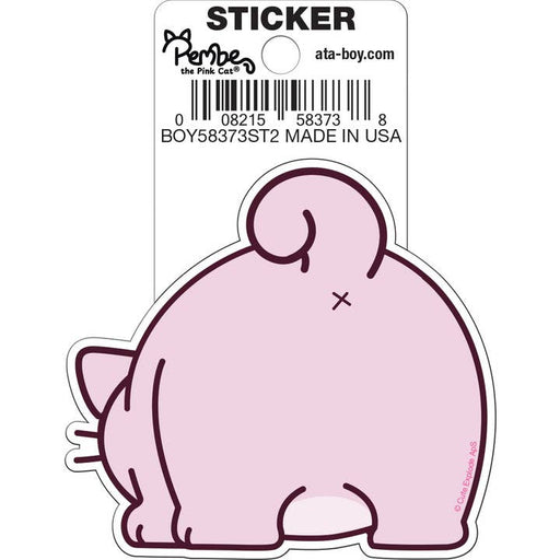 Ata-Boy Stickers: Die Cut Vinyl Sticker - 3" - Pembe the Pink Cat - Kitty Butt - for just $2.99! 