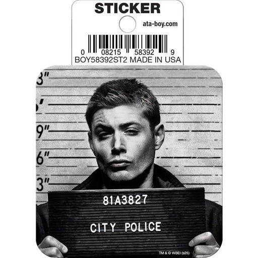 Ata-Boy Stickers: Die Cut Vinyl Sticker - 3" - Supernatural - Dean Winchester - Mugshot - for just $2.99! 