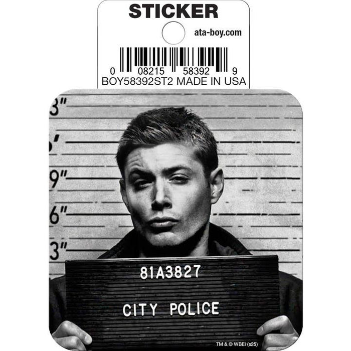 Ata-Boy Stickers: Die Cut Vinyl Sticker - 3" - Supernatural - Dean Winchester - Mugshot - for just $2.99! 