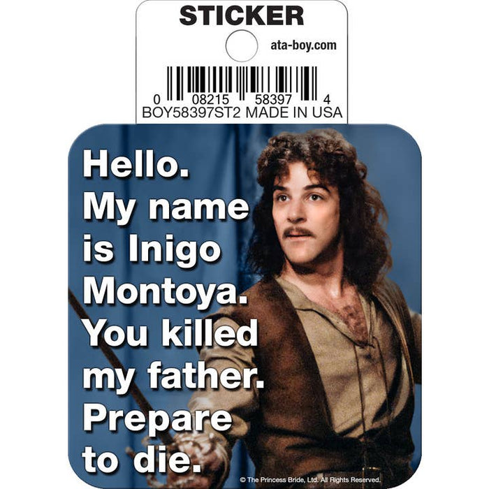 Ata-Boy Stickers: Die Cut Vinyl Sticker - 3" - Princess Bride - Inigo Montoya - Quote - for just $2.99! 