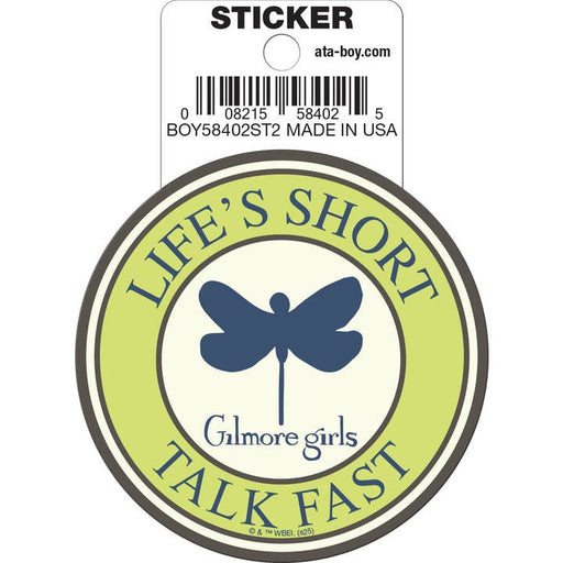 Ata-Boy Stickers: Die Cut Vinyl Sticker - 3" -  Gilmore Girls - Life's Short Talk Fast - for just $2.99! 