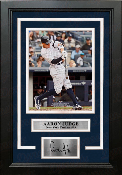 Aaron Judge in Action New York Yankees 8" x 10" Framed Baseball Photo with Engraved Autograph - for just $79.99! 