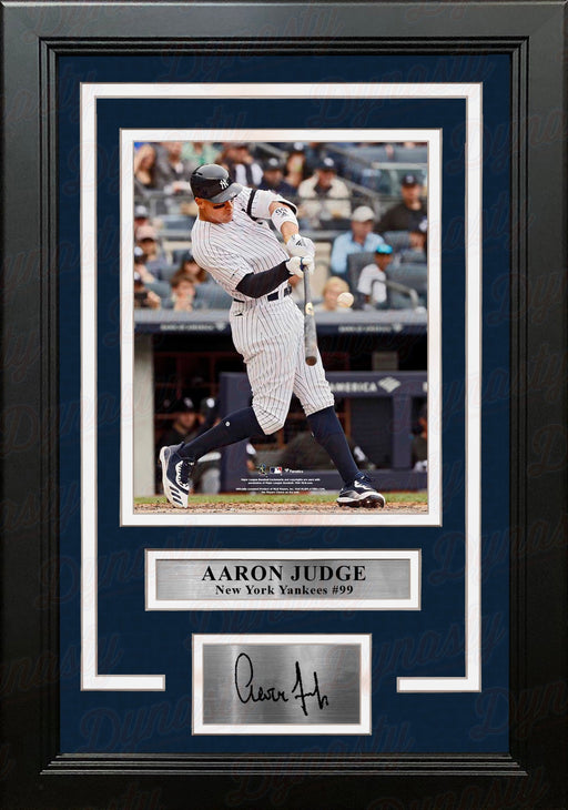 Aaron Judge in Action New York Yankees 8" x 10" Framed Baseball Photo with Engraved Autograph - for just $79.99! 