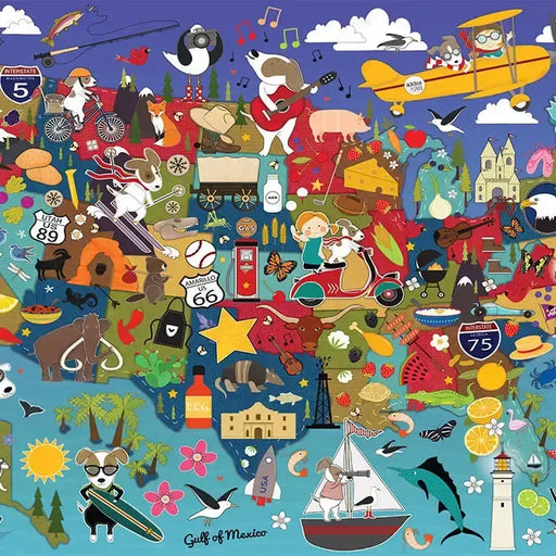 Abbie & Jack Across the USA 1000 Piece Soft Touch Jigsaw Puzzle Crown Point - for just $19.99! 