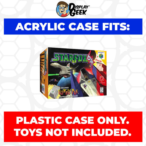 Acrylic Case for N64 Nintendo 64 Star Fox with Rumble Pack Video Game Boxes, 4mm thick, UV Resistant & Magnetic Slide Bottom - Just $24.99! Shop now at Retro Gaming of Denver