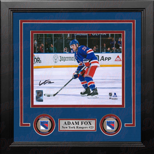 Adam Fox in Action New York Rangers Autographed 8" x 10" Framed Hockey Photo - Premium Autographed Framed Hockey Photos - Just $179.99! Shop now at Retro Gaming of Denver
