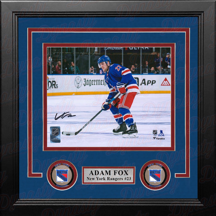 Adam Fox in Action New York Rangers Autographed 8" x 10" Framed Hockey Photo - for just $179.99! 