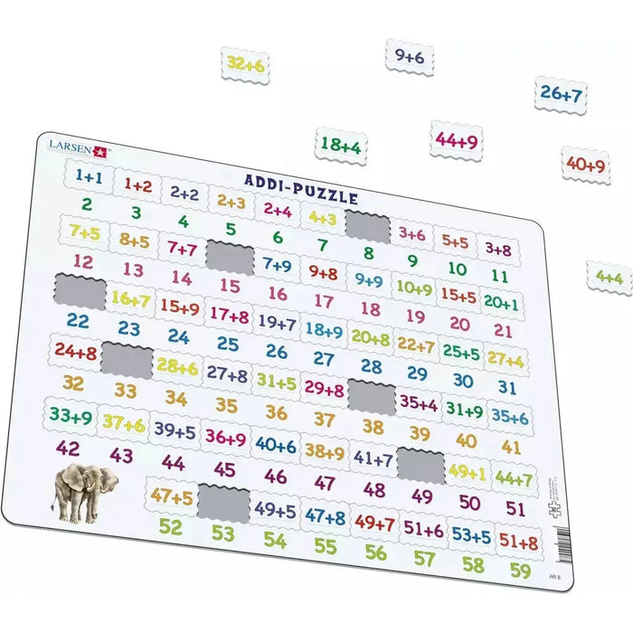 Addition Math 58 Piece Tray Jigsaw Puzzle Larsen - for just $11.99! 