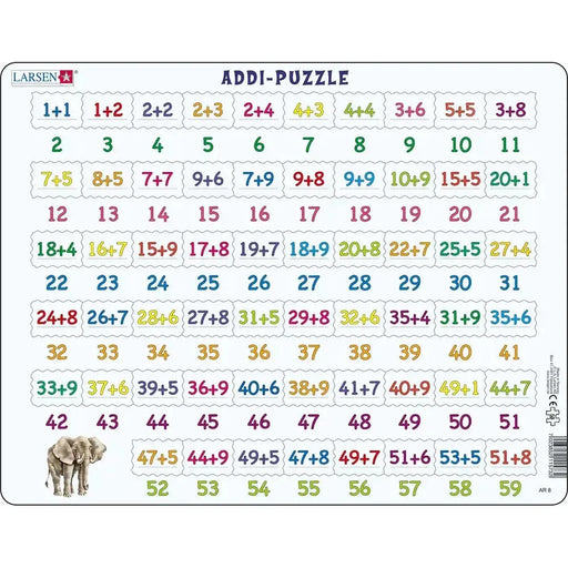 Addition Math 58 Piece Tray Jigsaw Puzzle Larsen - for just $11.99! 