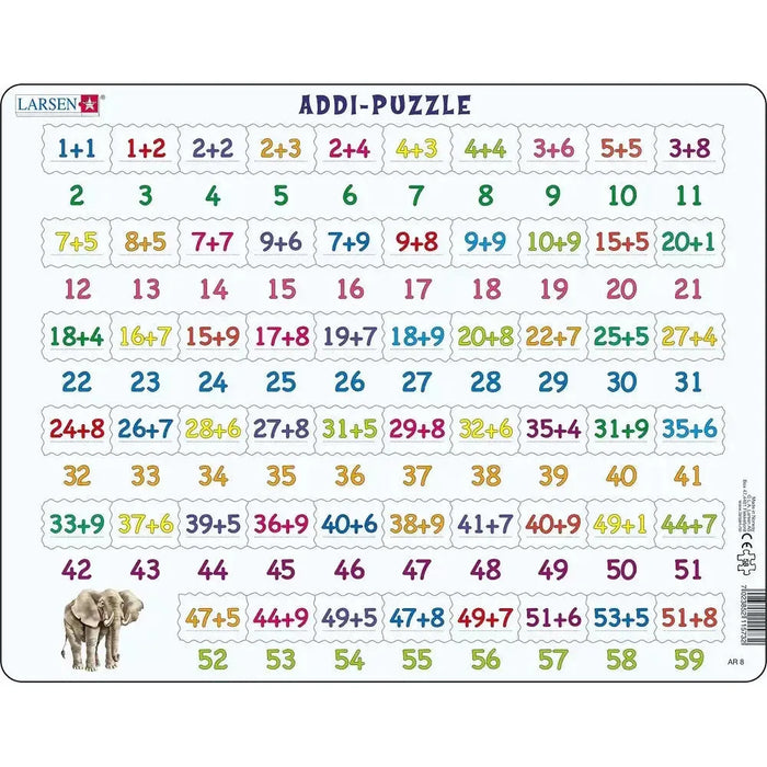 Addition Math 58 Piece Tray Jigsaw Puzzle Larsen - for just $11.99! 