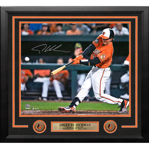 Adley Rutschman First MLB Hit Baltimore Orioles Autographed 16" x 20" Framed Baseball Photo - Premium Autographed Framed Baseball Photos - Just $239.99! Shop now at Retro Gaming of Denver