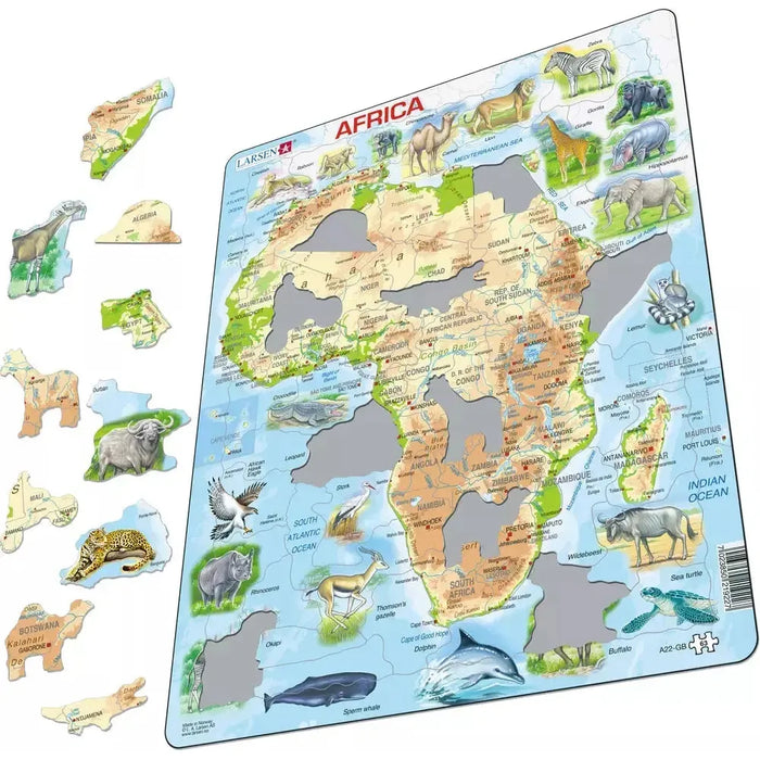 Africa Map 63 Piece Tray Jigsaw Puzzle Larsen - for just $11.99! 