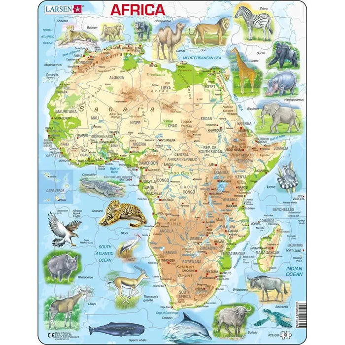 Africa Map 63 Piece Tray Jigsaw Puzzle Larsen - for just $11.99! 