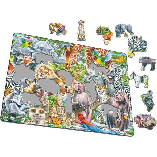 African Animals Selfie 43 Piece Tray Jigsaw Puzzle Larsen - for just $11.99! 