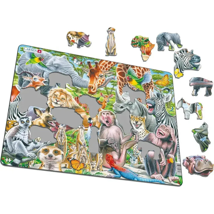 African Animals Selfie 43 Piece Tray Jigsaw Puzzle Larsen - for just $11.99! 