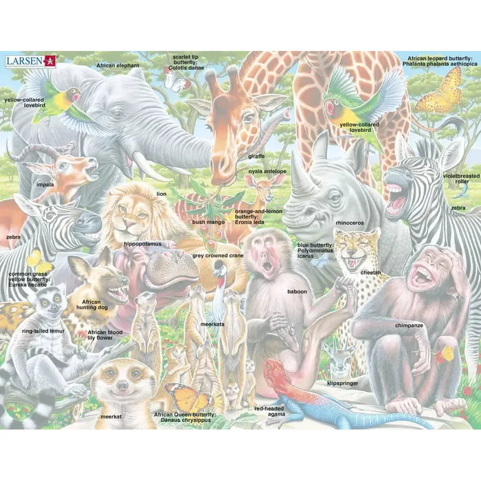 African Animals Selfie 43 Piece Tray Jigsaw Puzzle Larsen - for just $11.99! 