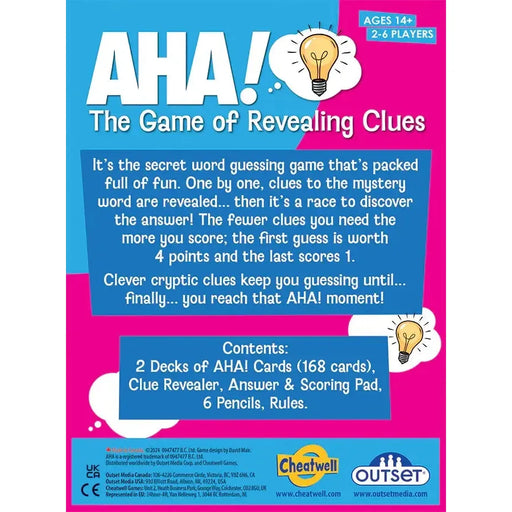 Aha! - The Game of Revealing Clues - Outset - for just $17.99! 