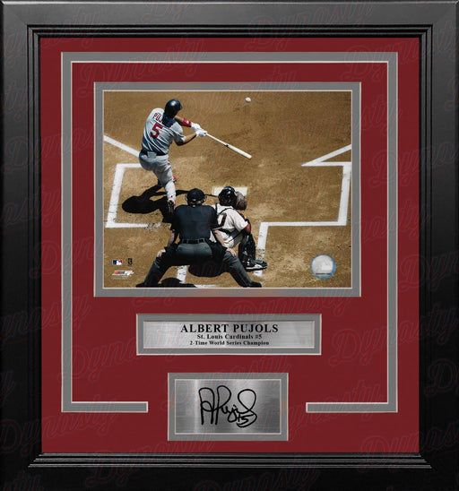 Albert Pujols in Action St. Louis Cardinals 8" x 10" Framed Baseball Photo with Engraved Autograph - for just $79.99! 