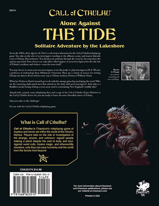 Call of Cthulhu: Alone Against The Tide: A Solo Play Adventure - for just $14.99! 