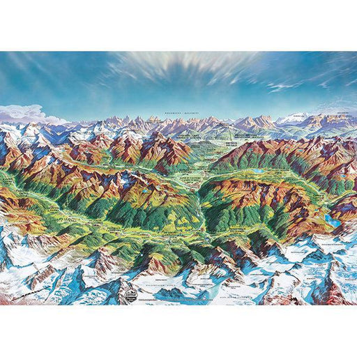 Alpine Mountain World Map Art 2000 Piece Jigsaw Puzzle Heye - for just $49.99! 