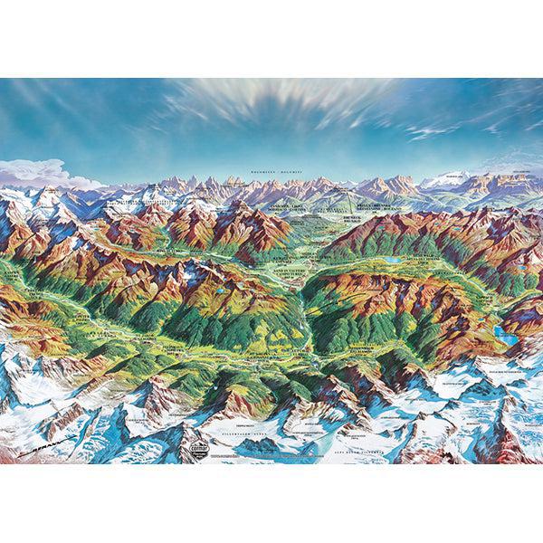 Alpine Mountain World Map Art 2000 Piece Jigsaw Puzzle Heye - for just $49.99! 